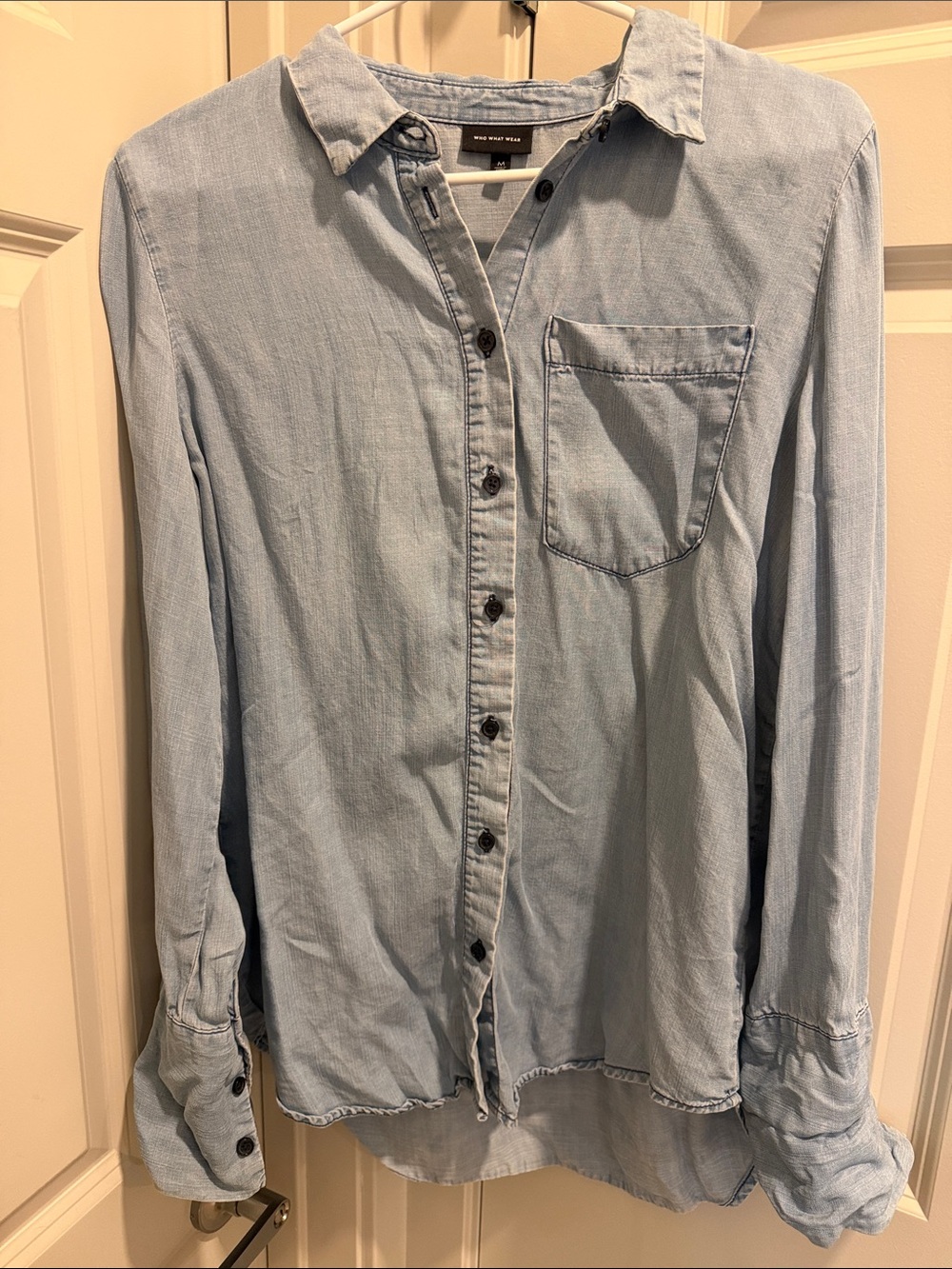 Who What Wear Light Blue women’s Casual Button-Down Shirt